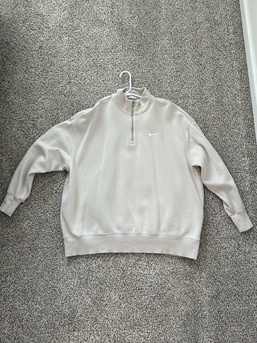 Nike Beige Quarter-Zip Hoodie